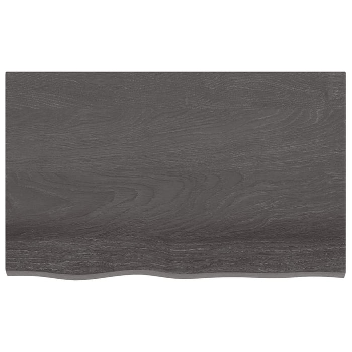 Table Top Dark Grey 80x50x4 Cm Treated Solid Wood Oak