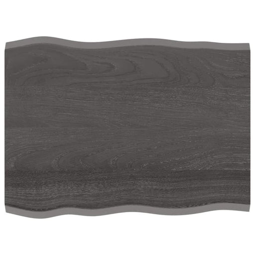 Table Top Dark Grey 80x60x2 Cm Treated Solid Wood Oak Live