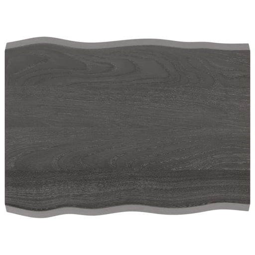 Table Top Dark Grey 80x60x4 Cm Treated Solid Wood Oak Live