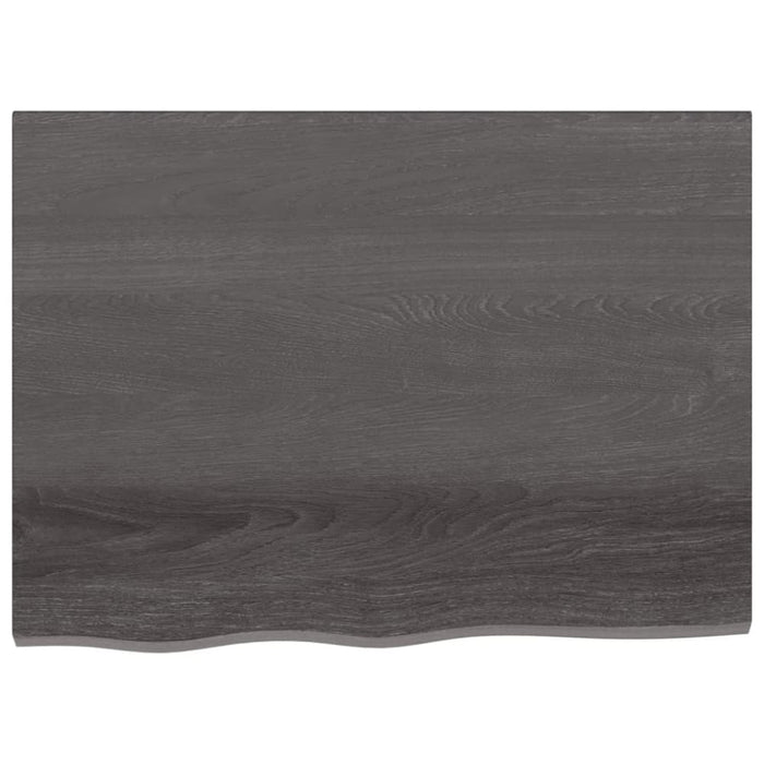 Table Top Dark Grey 80x60x4 Cm Treated Solid Wood Oak