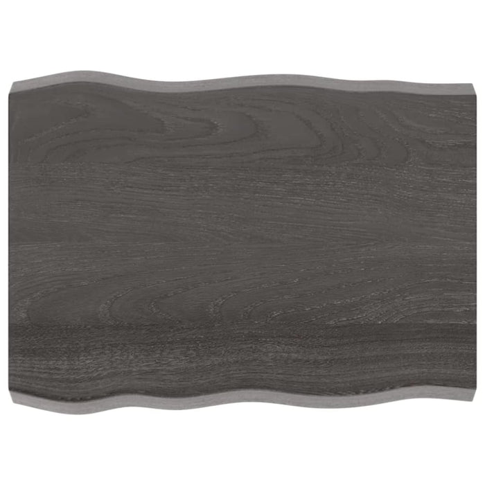 Table Top Dark Grey 80x60x6 Cm Treated Solid Wood Oak Live