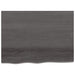 Table Top Dark Grey 80x60x6 Cm Treated Solid Wood Oak