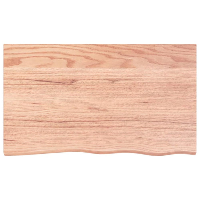Table Top Light Brown 100x60x4 Cm Treated Solid Wood Oak