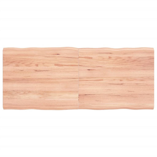 Table Top Light Brown 120x50x4 Cm Treated Solid Wood Oak