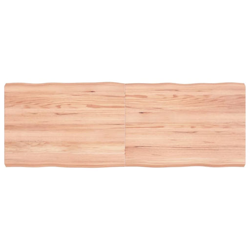 Table Top Light Brown 140x50x6 Cm Treated Solid Wood Oak