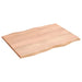 Table Top Light Brown 80x60x2 Cm Treated Solid Wood Oak