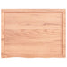 Table Top Light Brown 80x60x4 Cm Treated Solid Wood Oak