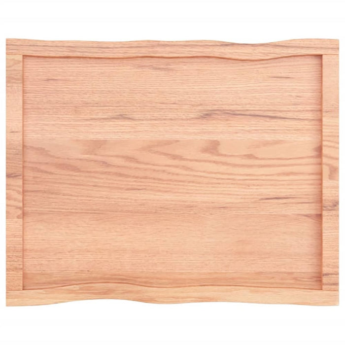 Table Top Light Brown 80x60x6 Cm Treated Solid Wood Oak