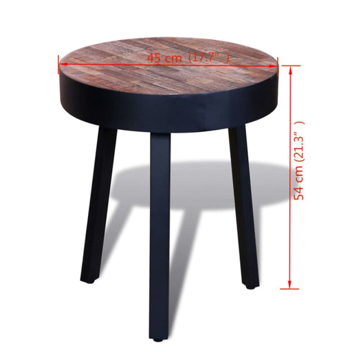 End Table Round Reclaimed Teak Wood Xaoiot