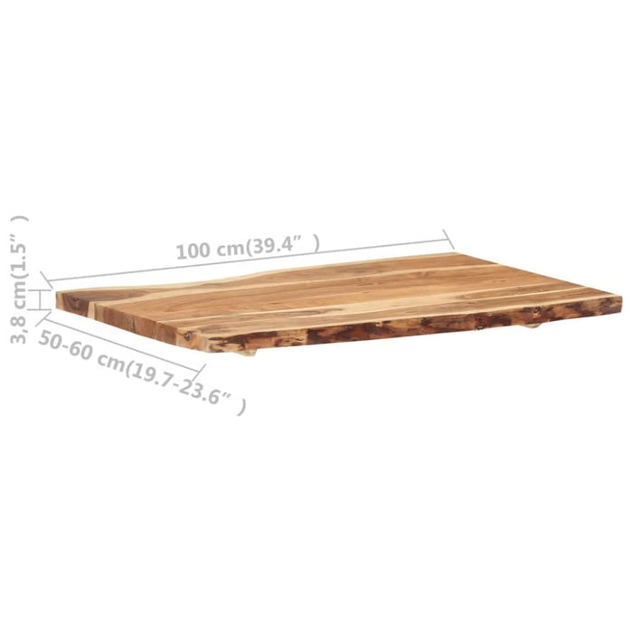 Table Top Solid Acacia Wood 100x(50-60)x3.8 Cm Xnlttx