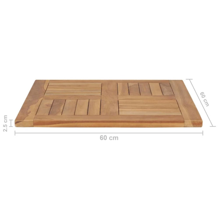 Table Top Solid Teak Wood 60x60x2.5 Cm Anknn