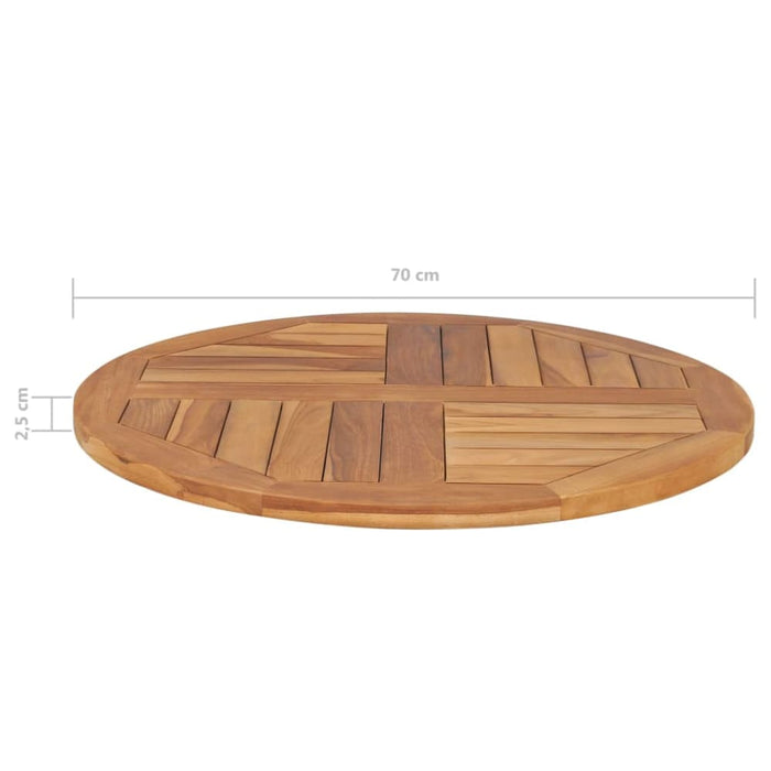 Table Top Solid Teak Wood Round 2.5 Cm 70 Anknp