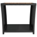 Tea Table with Wooden Top Black Poly Rattan&solid Wood