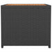 Tea Table with Wooden Top Black Poly Rattan&solid Wood