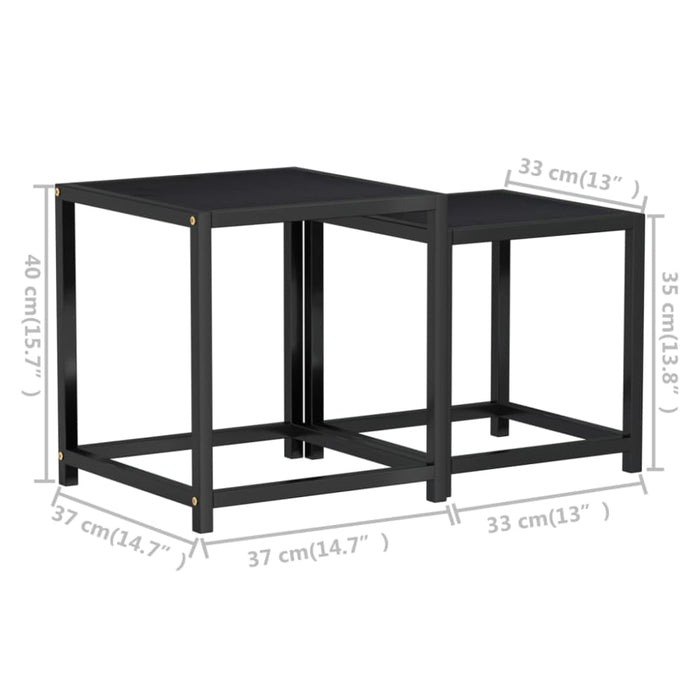 Tea Tables 2 Pcs Mdf Black Ttolpn