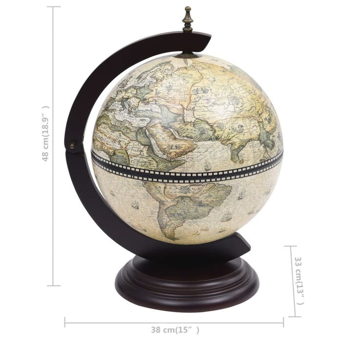 Tabletop Globe Bar Wine Stand Eucalyptus Wood Green Txbkbk