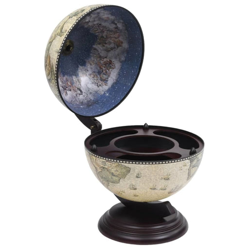 Tabletop Globe Bar Wine Stand Eucalyptus Wood Green Txbkbk