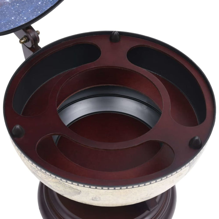 Tabletop Globe Bar Wine Stand Eucalyptus Wood Green Txbkbk