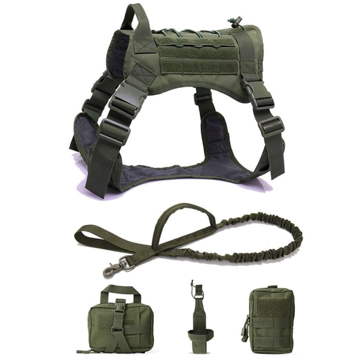 Tactical Dog Harness Pet Training Vest and Leash Set