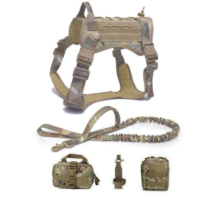 Tactical Dog Harness Pet Training Vest and Leash Set