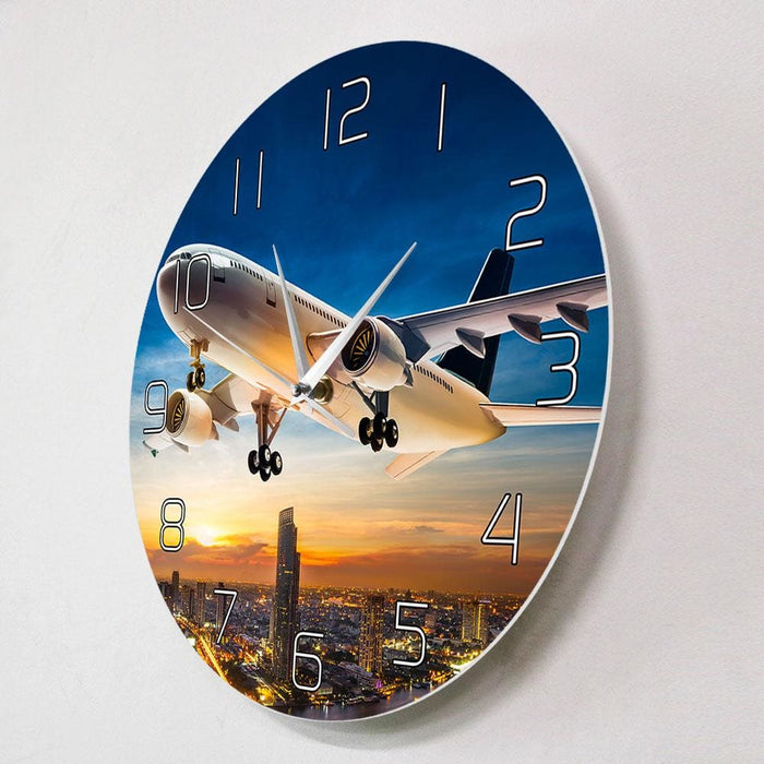 Take off Sunset Aeroplane Aviator Home Decor Wall Clock Air