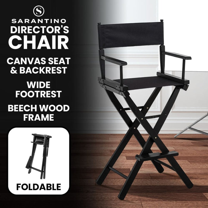Tall Directors Chair - Black