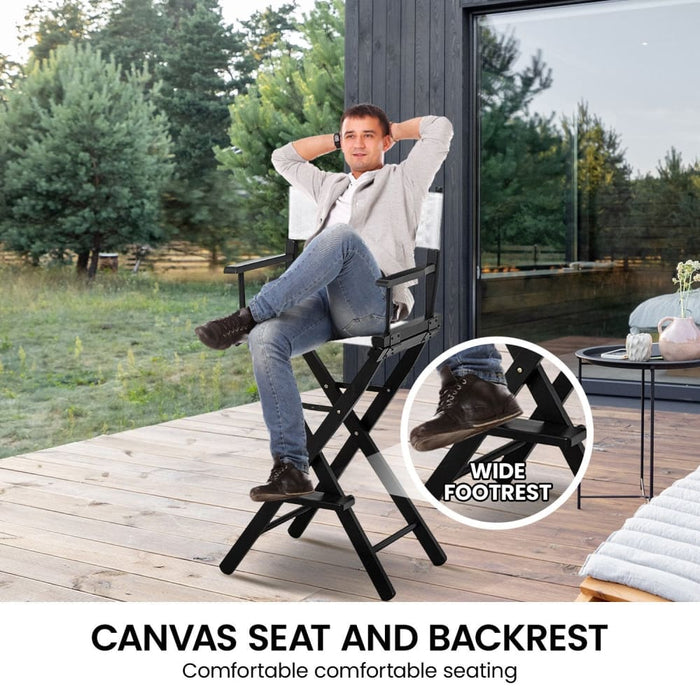 Tall Directors Chair - White