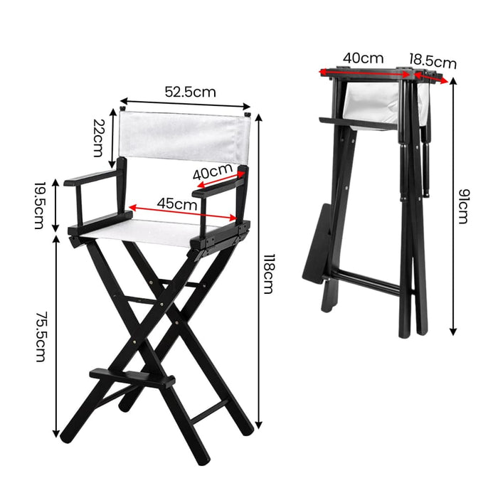 Tall Directors Chair - White