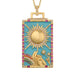 Tarot Cards Inlaid Zircon Pendant Necklace Star Moon Sun