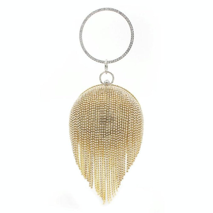 Tassel Women Party Metal Crystal Clutches Evening Bags