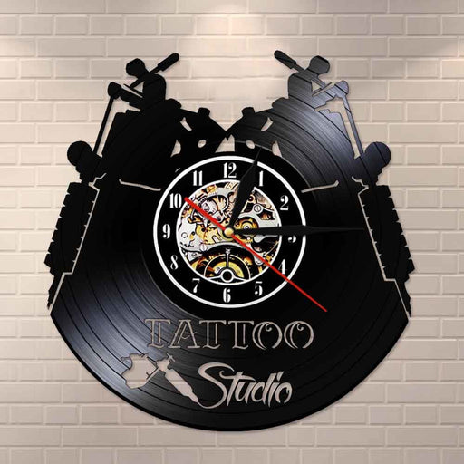 Tattoo Studio Logo Business Sign Vintage Vinyl Record Led