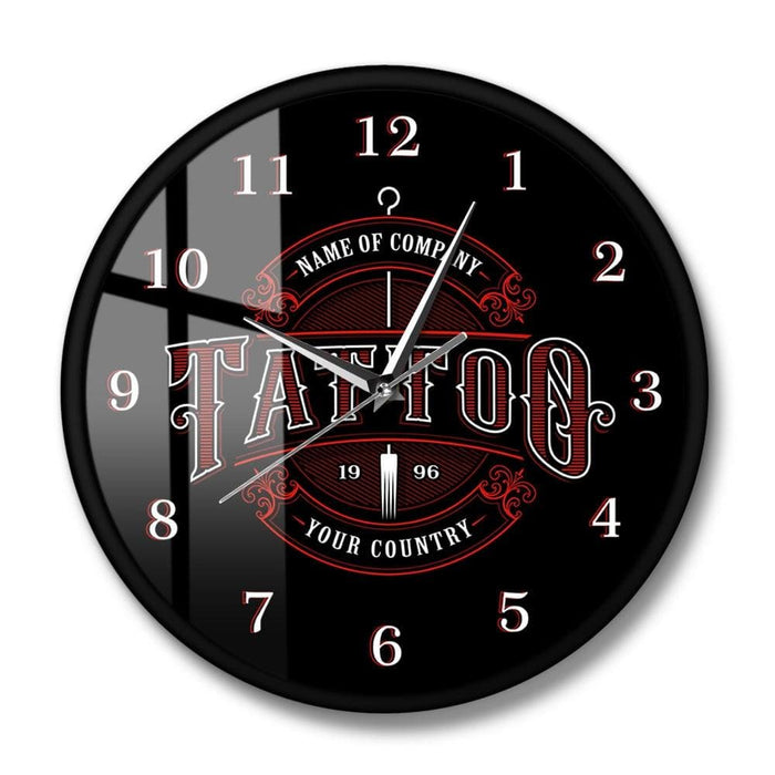 Tattoo Time Custom Wall Clock Ink Shop Tattoos Gun Artist