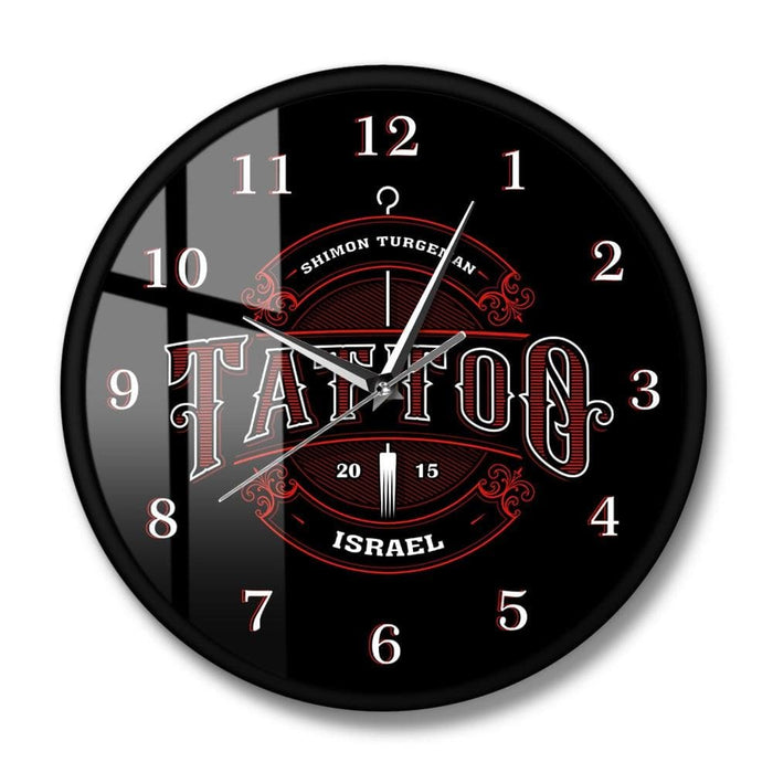 Tattoo Time Custom Wall Clock Ink Shop Tattoos Gun Artist