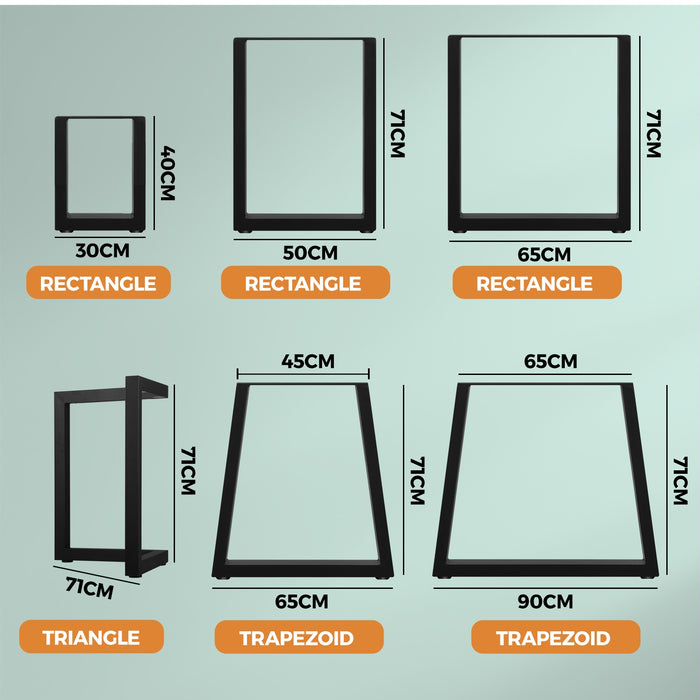 2 Pack Coffee Dining Table Legs Bench Diy Steel Metal Industrial Black