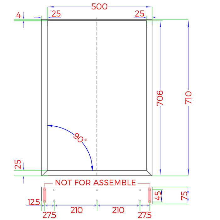 4X Coffee Dining Table Legs Bench Box Steel Metal Industrial 71 X 50Cm