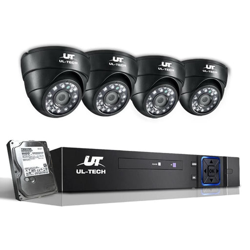 Ul - tech Cctv Camera Security System Home 8ch Dvr 1080p 4