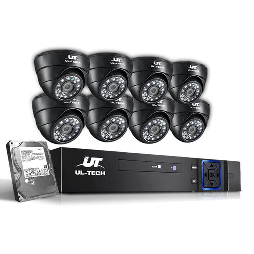 Ul - tech Cctv Security System 2tb 8ch Dvr 1080p 8 Camera
