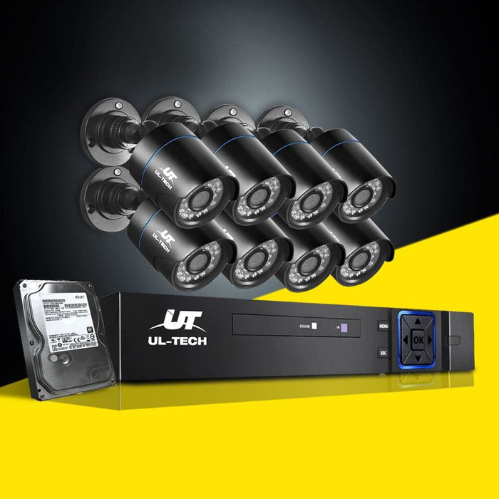 Ul - tech Cctv Security System 2tb 8ch Dvr 1080p 8 Camera