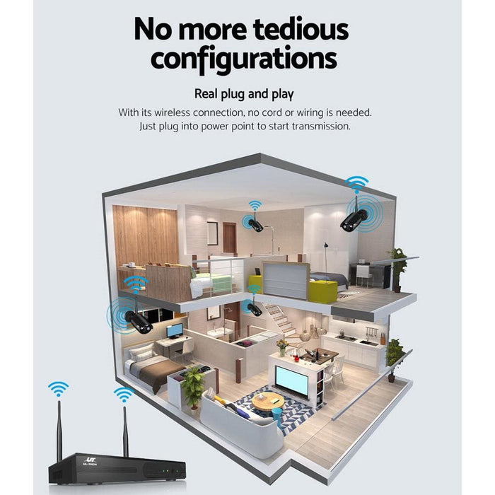 Ul-tech Cctv Wireless Security Camera System 8ch Home