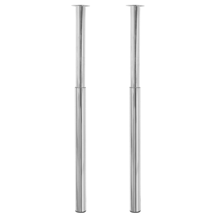 Telescopic Table Legs 2 Pcs Chrome 710 Mm-1100 Mm Xaxopo