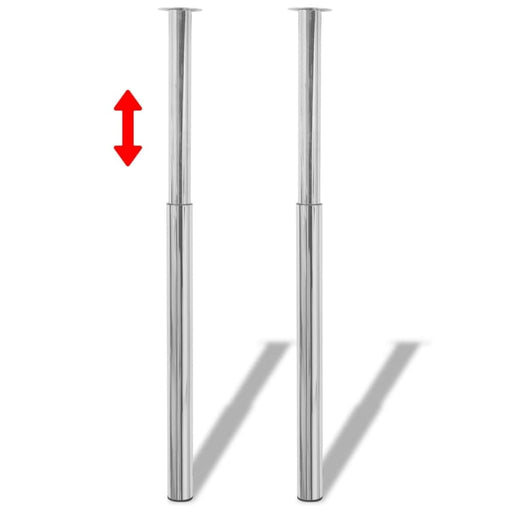 Telescopic Table Legs 2 Pcs Chrome 710 Mm-1100 Mm Xaxopo