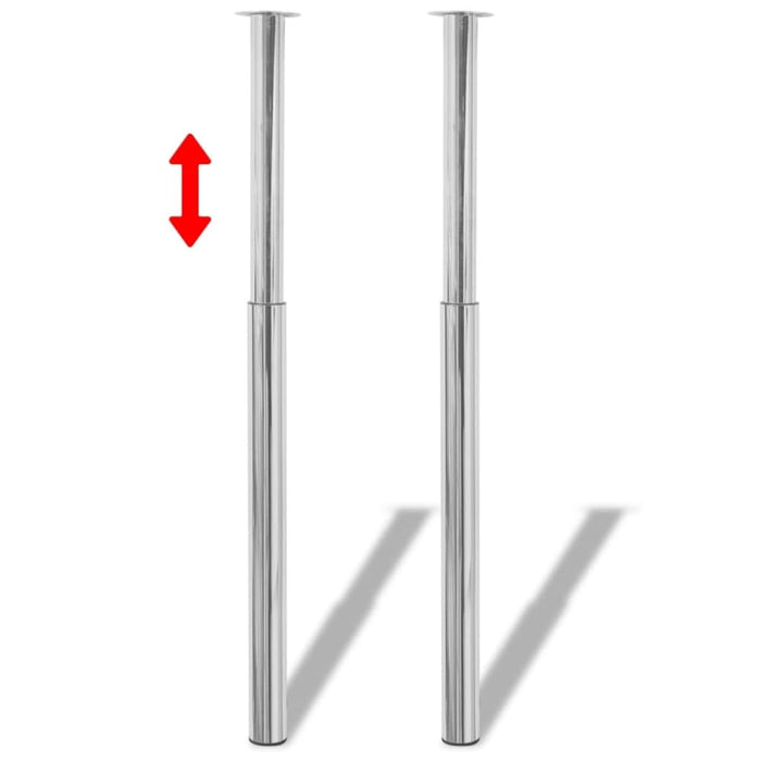 Telescopic Table Legs 2 Pcs Chrome 710 Mm-1100 Mm Xaxopo