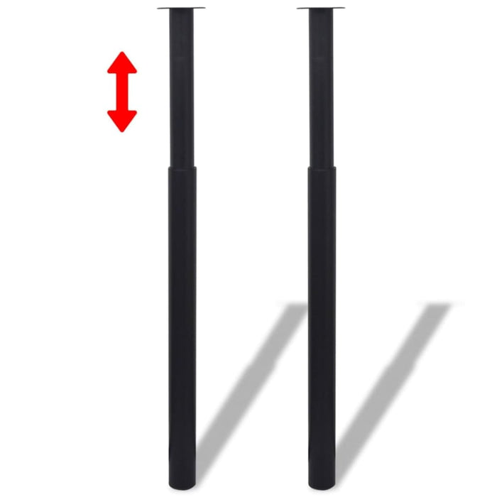 Telescopic Table Legs 4 Pcs Black 710 Mm-1100 Mm