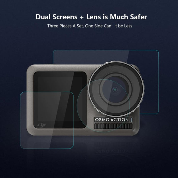 Tempered Glass Film for Dji Action Lens Front and Back Lcd