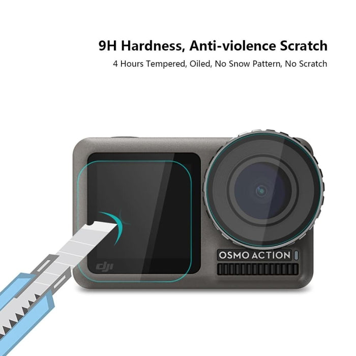 Tempered Glass Film for Dji Action Lens Front and Back Lcd