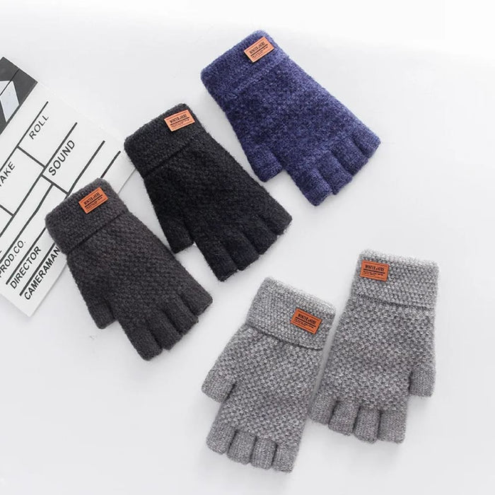 Thermal Alpaca Fingerless Gloves For Men