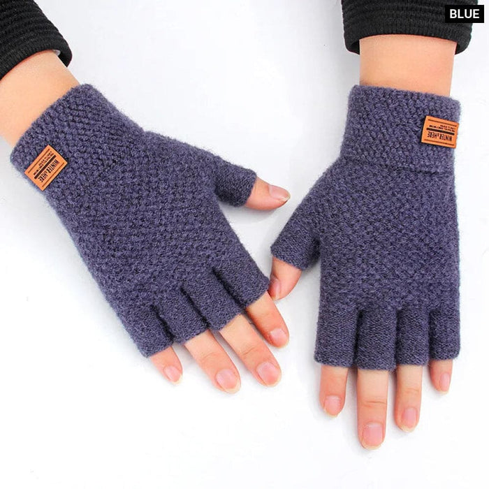 Thermal Alpaca Fingerless Gloves For Men