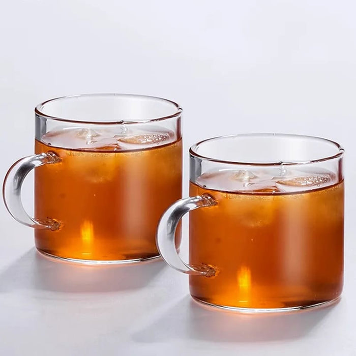 Thick Glass Tea Cup Set with Handle