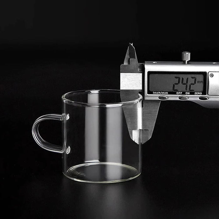 Thick Glass Tea Cup Set with Handle