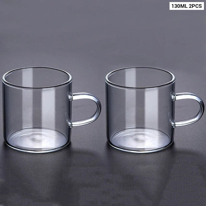 Thick Glass Tea Cup Set with Handle